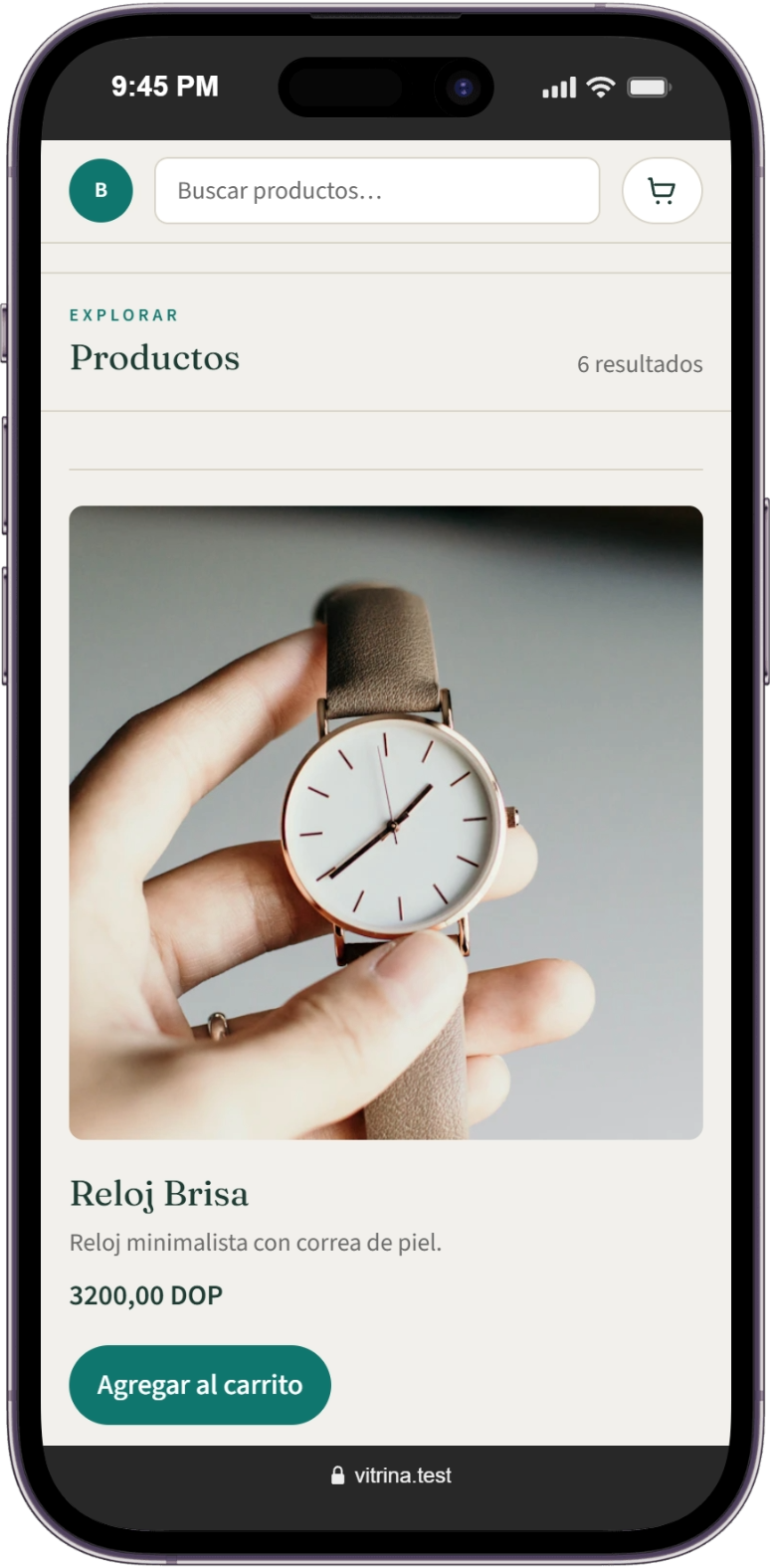 Catalogo Boutique Maria en iPhone: Reloj Brisa con boton Agregar al carrito